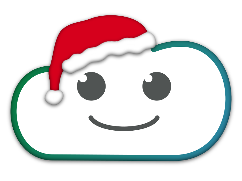 Wolke mit Weihnachtsmütze